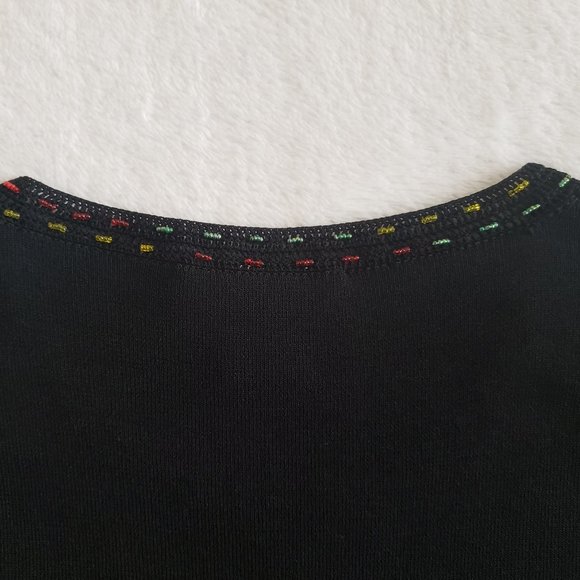 AD Originals Knit Beaded & Embroidered Scoop Neck Short sleeves Womens Top SZ S - Picture 9 of 13